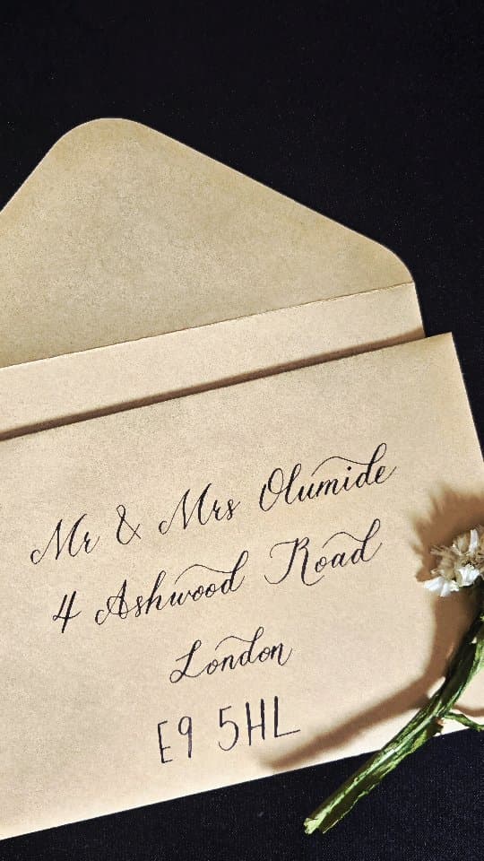 First calligraphy envelope addressing attempt